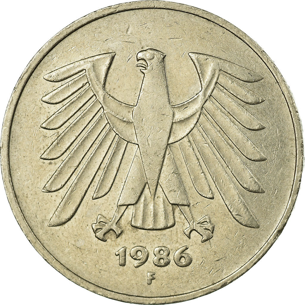 Coin, GERMANY - FEDERAL REPUBLIC, 5 Mark, 1986, Stuttgart, EF(40-45)