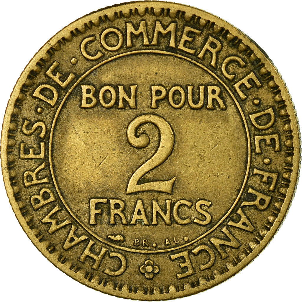 Moneta, Francia, Chambre de commerce, 2 Francs, 1925, Paris, BB