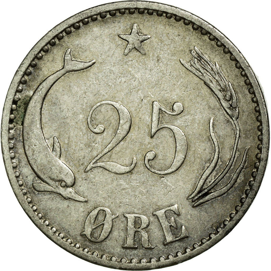 Coin, Denmark, Christian IX, 25 Öre, 1905, Copenhagen, EF(40-45), Silver