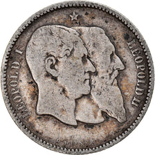 Moeda, Bélgica, Leopold II, Franc, 1880, VF(20-25), Prata, KM:38