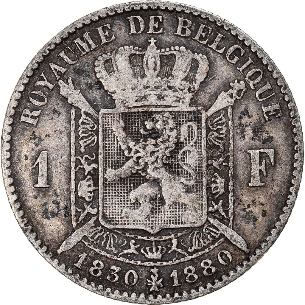Coin, Belgium, Leopold II, Franc, 1880, VF(20-25), Silver, KM:38