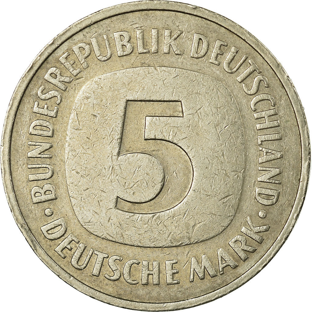 Coin, GERMANY - FEDERAL REPUBLIC, 5 Mark, 1975, Munich, VF(20-25), Copper-Nickel