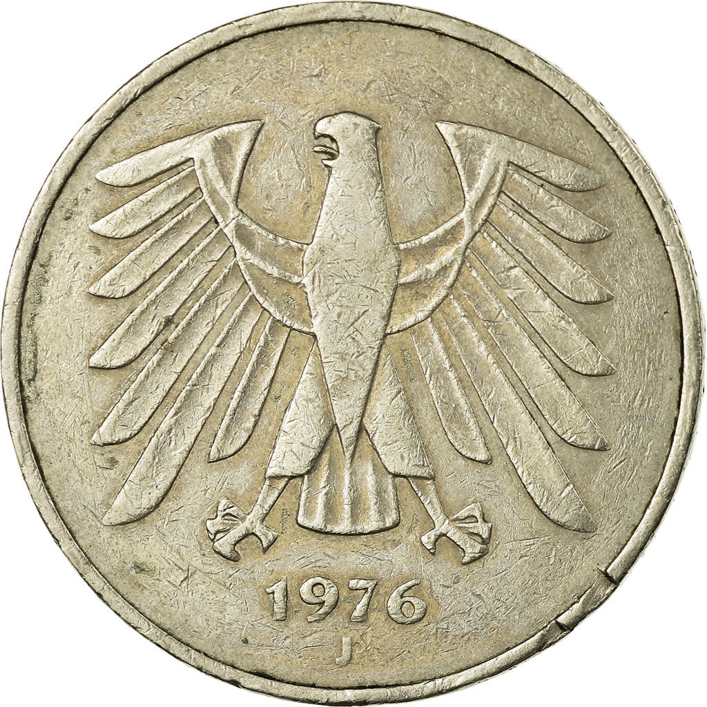 Monnaie, République fédérale allemande, 5 Mark, 1976, Hamburg, TB