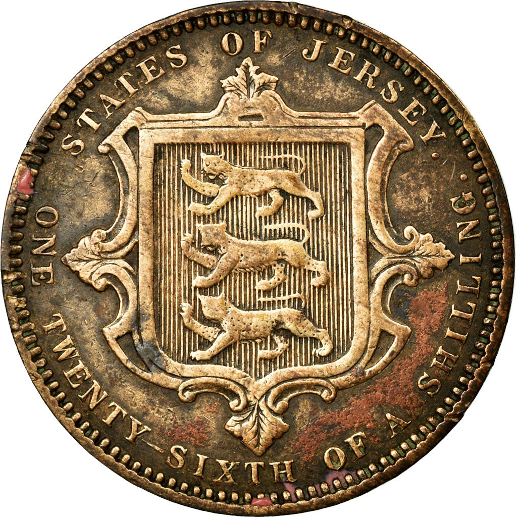 Coin, Jersey, Victoria, 1/26 Shilling, 1871, EF(40-45), Bronze, KM:4