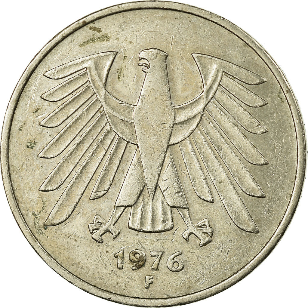 Coin, GERMANY - FEDERAL REPUBLIC, 5 Mark, 1976, Stuttgart, VF(20-25)
