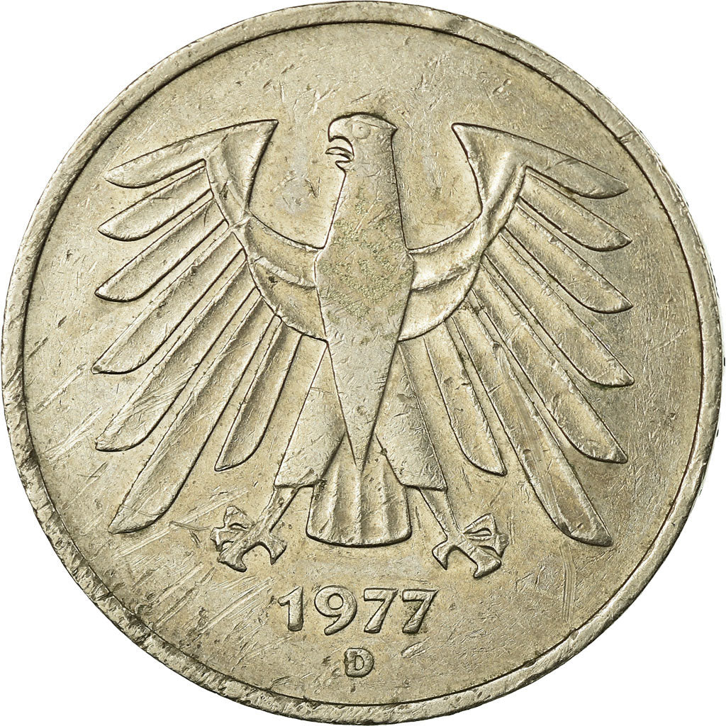 Monnaie, République fédérale allemande, 5 Mark, 1977, Munich, TB