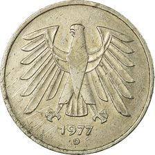 Monnaie, République fédérale allemande, 5 Mark, 1977, Munich, TB