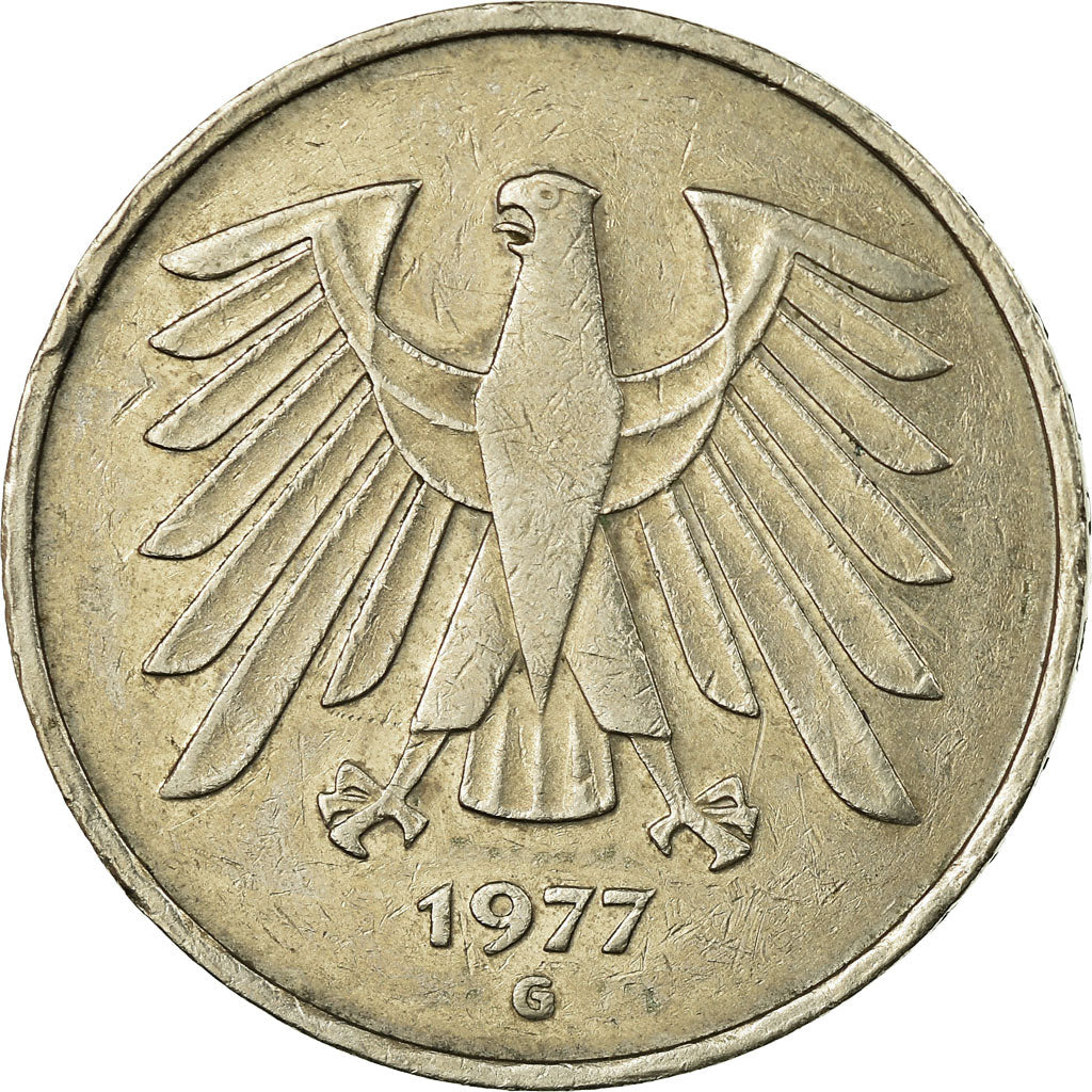 Monnaie, République fédérale allemande, 5 Mark, 1977, Karlsruhe, TB+