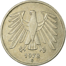 Monnaie, République fédérale allemande, 5 Mark, 1978, Karlsruhe, TB+
