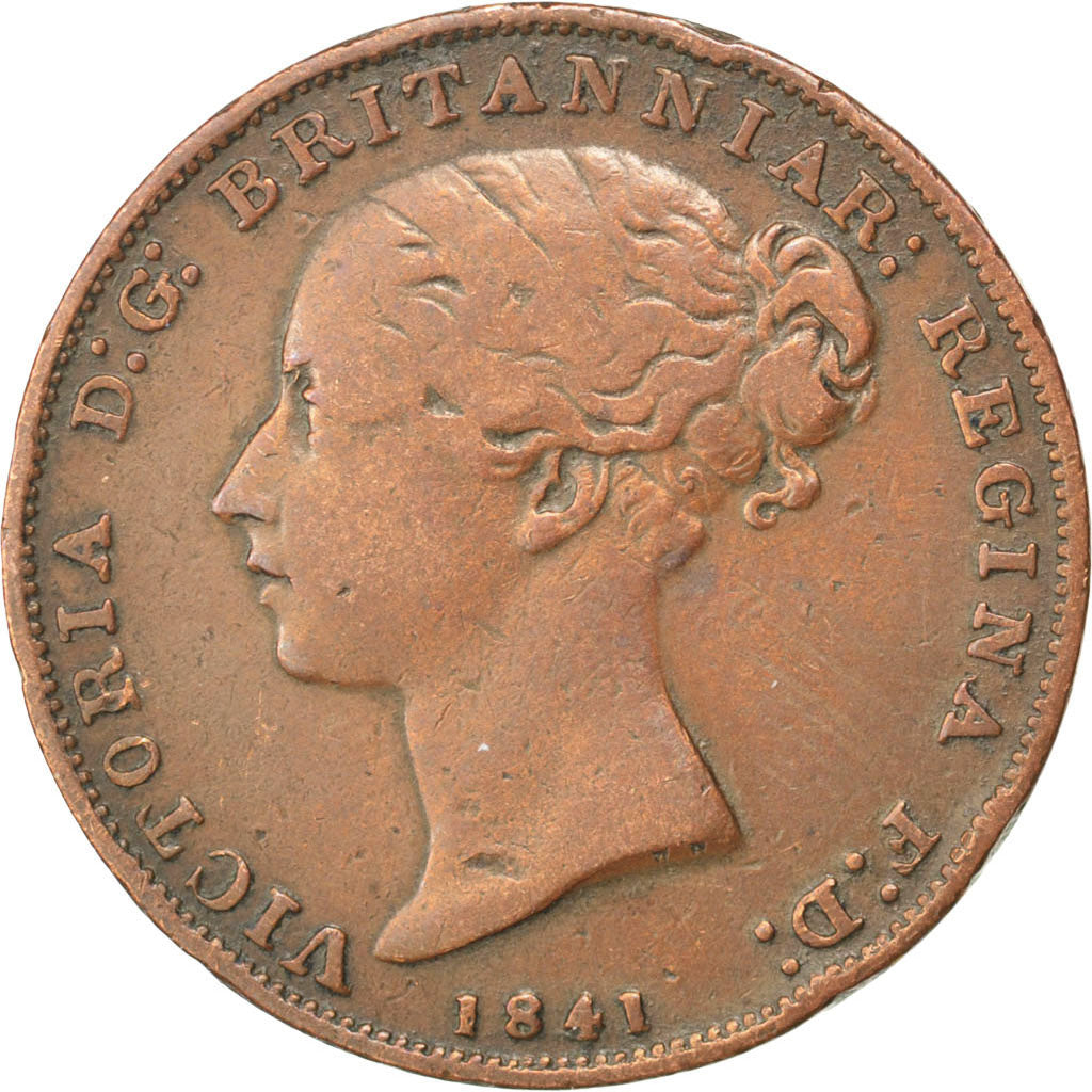 JERSEY, 1/26 Shilling, 1841, KM #2, VF(30-35), Copper, 8.56