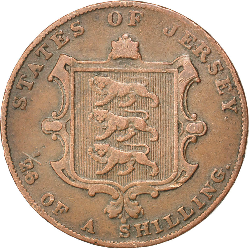 JERSEY, 1/26 Shilling, 1841, KM #2, VF(30-35), Copper, 8.56