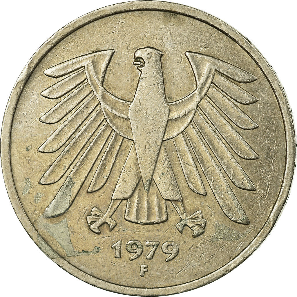 Coin, GERMANY - FEDERAL REPUBLIC, 5 Mark, 1979, Stuttgart, VF(20-25)