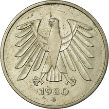 Monnaie, République fédérale allemande, 5 Mark, 1980, Karlsruhe, TTB