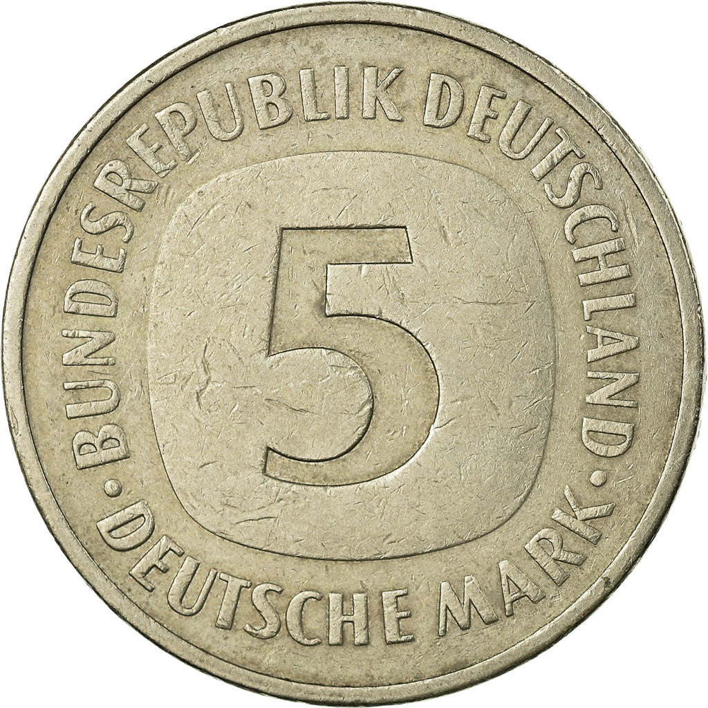 Coin, GERMANY - FEDERAL REPUBLIC, 5 Mark, 1980, Hamburg, VF(30-35)