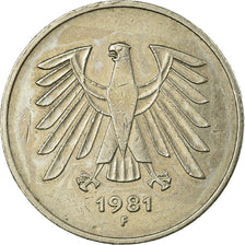 Coin, GERMANY - FEDERAL REPUBLIC, 5 Mark, 1981, Stuttgart, VF(30-35)