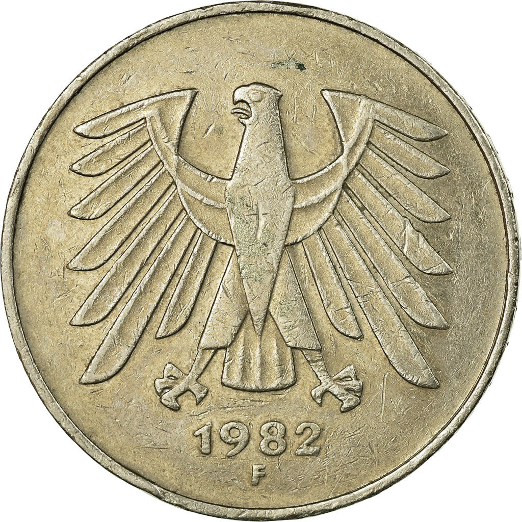 Coin, GERMANY - FEDERAL REPUBLIC, 5 Mark, 1982, Stuttgart, EF(40-45)