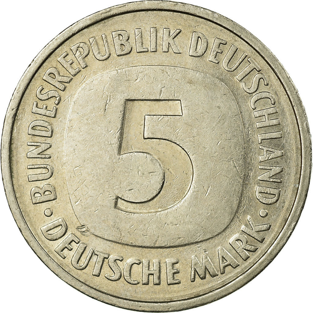 Coin, GERMANY - FEDERAL REPUBLIC, 5 Mark, 1983, Munich, EF(40-45), Copper-Nickel