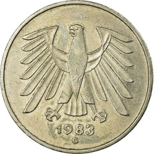 Coin, GERMANY - FEDERAL REPUBLIC, 5 Mark, 1983, Karlsruhe, VF(30-35)