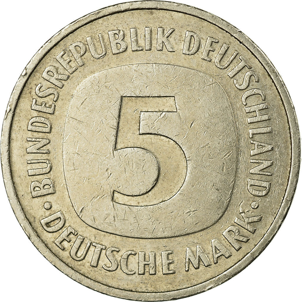Coin, GERMANY - FEDERAL REPUBLIC, 5 Mark, 1983, Karlsruhe, VF(30-35)