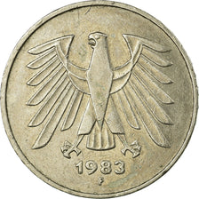 Coin, GERMANY - FEDERAL REPUBLIC, 5 Mark, 1983, Stuttgart, EF(40-45)