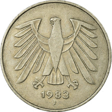 Moneda, ALEMANIA - REPÚBLICA FEDERAL, 5 Mark, 1983, Hamburg, MBC, Cobre -