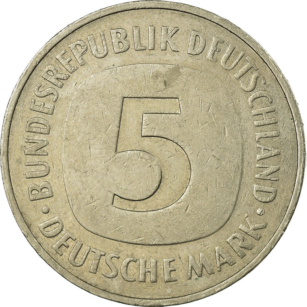Coin, GERMANY - FEDERAL REPUBLIC, 5 Mark, 1983, Hamburg, EF(40-45)