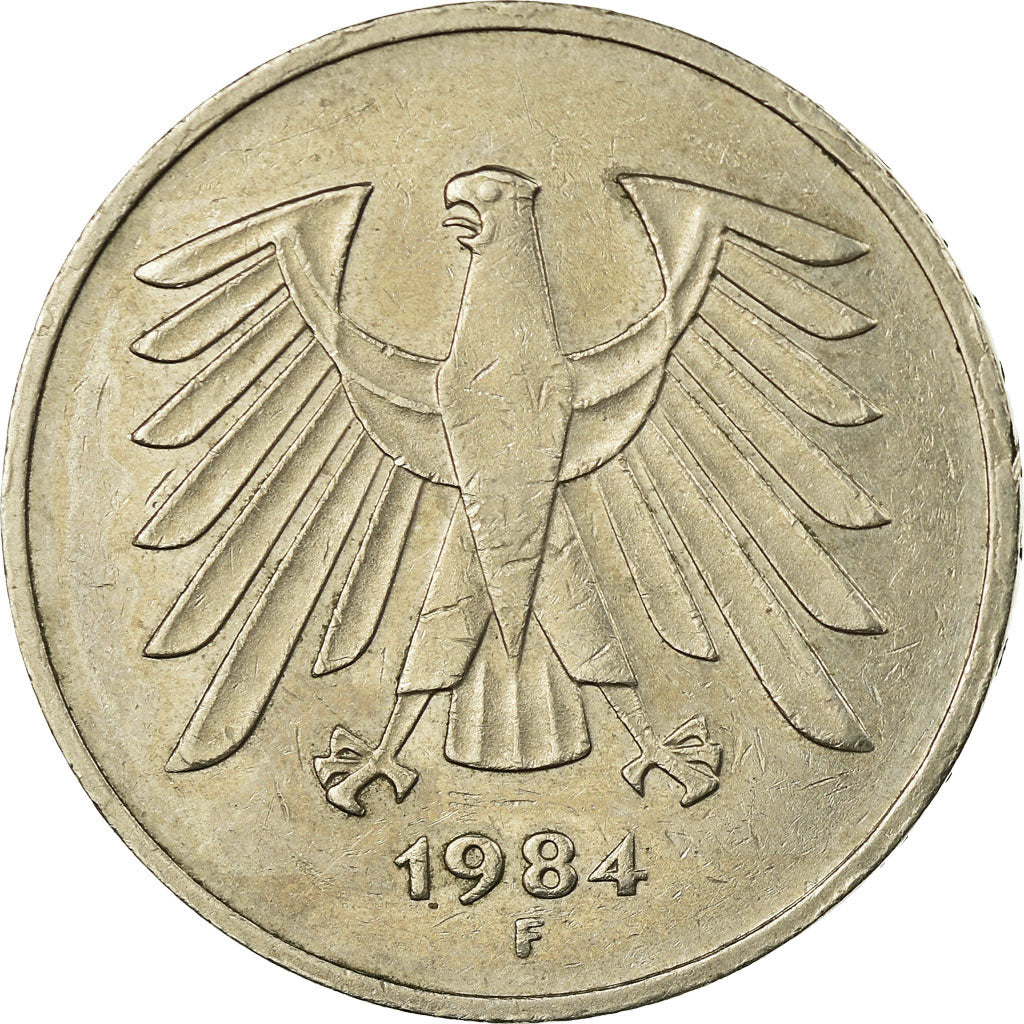 Coin, GERMANY - FEDERAL REPUBLIC, 5 Mark, 1984, Stuttgart, EF(40-45)