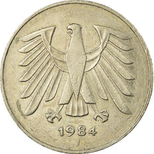 Moneda, ALEMANIA - REPÚBLICA FEDERAL, 5 Mark, 1984, Hamburg, MBC, Cobre -