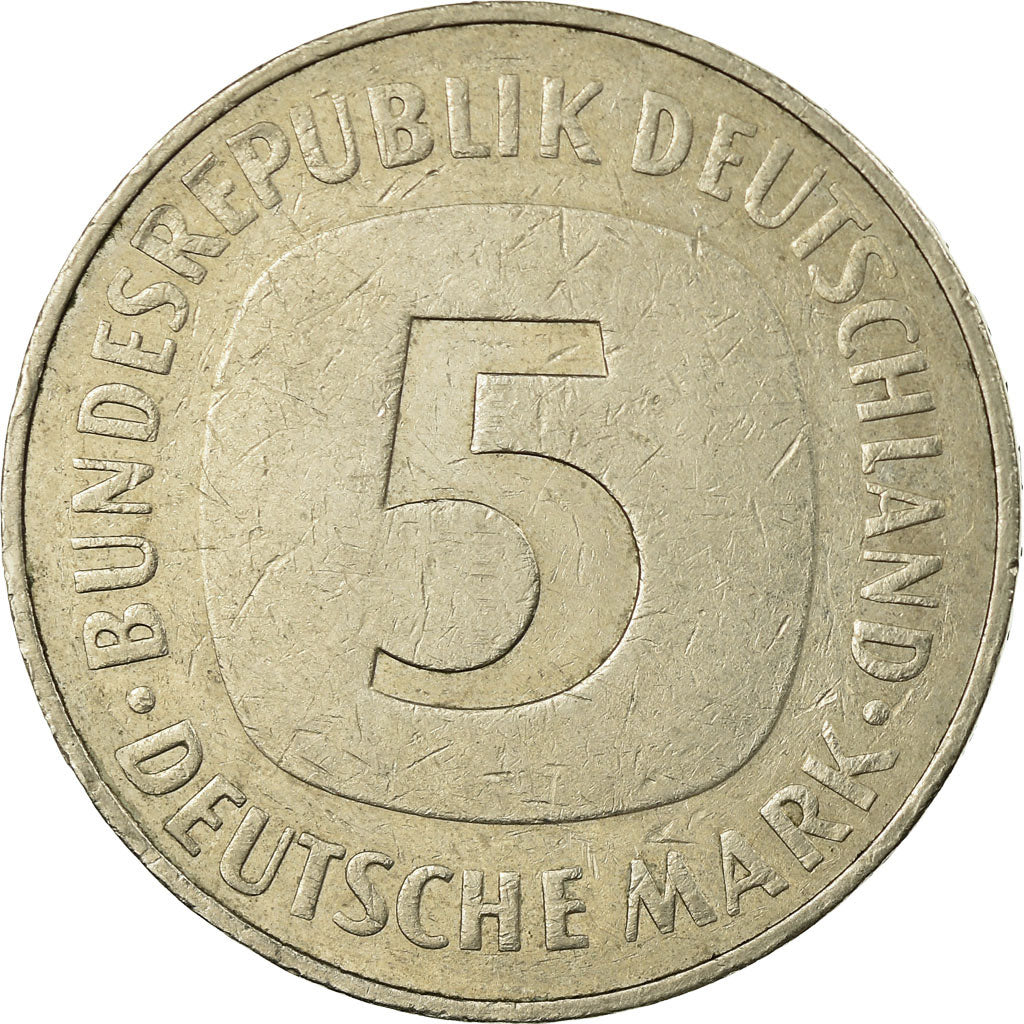 Moneda, ALEMANIA - REPÚBLICA FEDERAL, 5 Mark, 1984, Hamburg, MBC, Cobre -