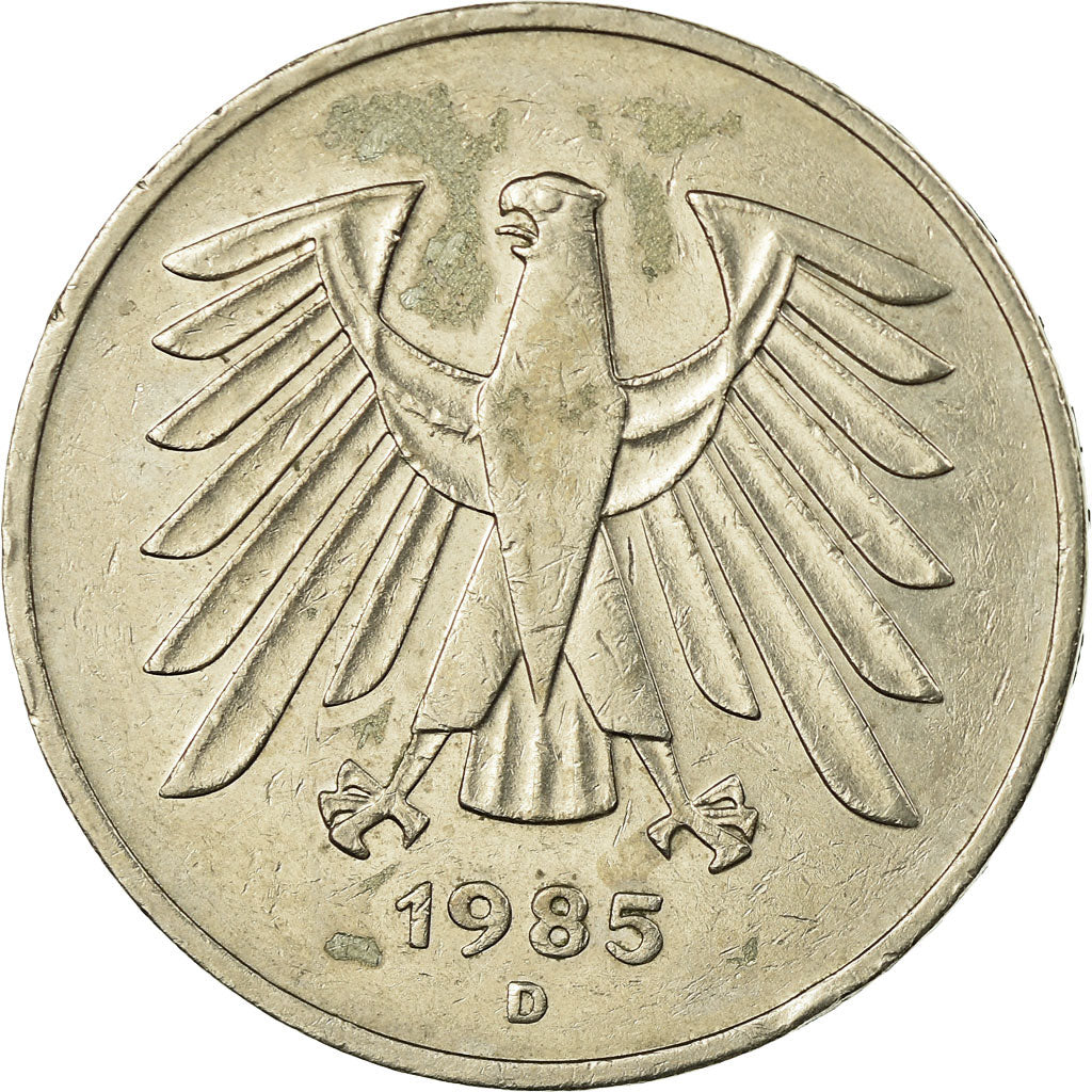 Moneta, GERMANIA - REPUBBLICA FEDERALE, 5 Mark, 1985, Munich, MB+, Nichel