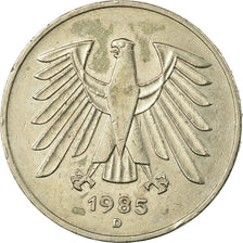 Moneta, GERMANIA - REPUBBLICA FEDERALE, 5 Mark, 1985, Munich, MB+, Nichel