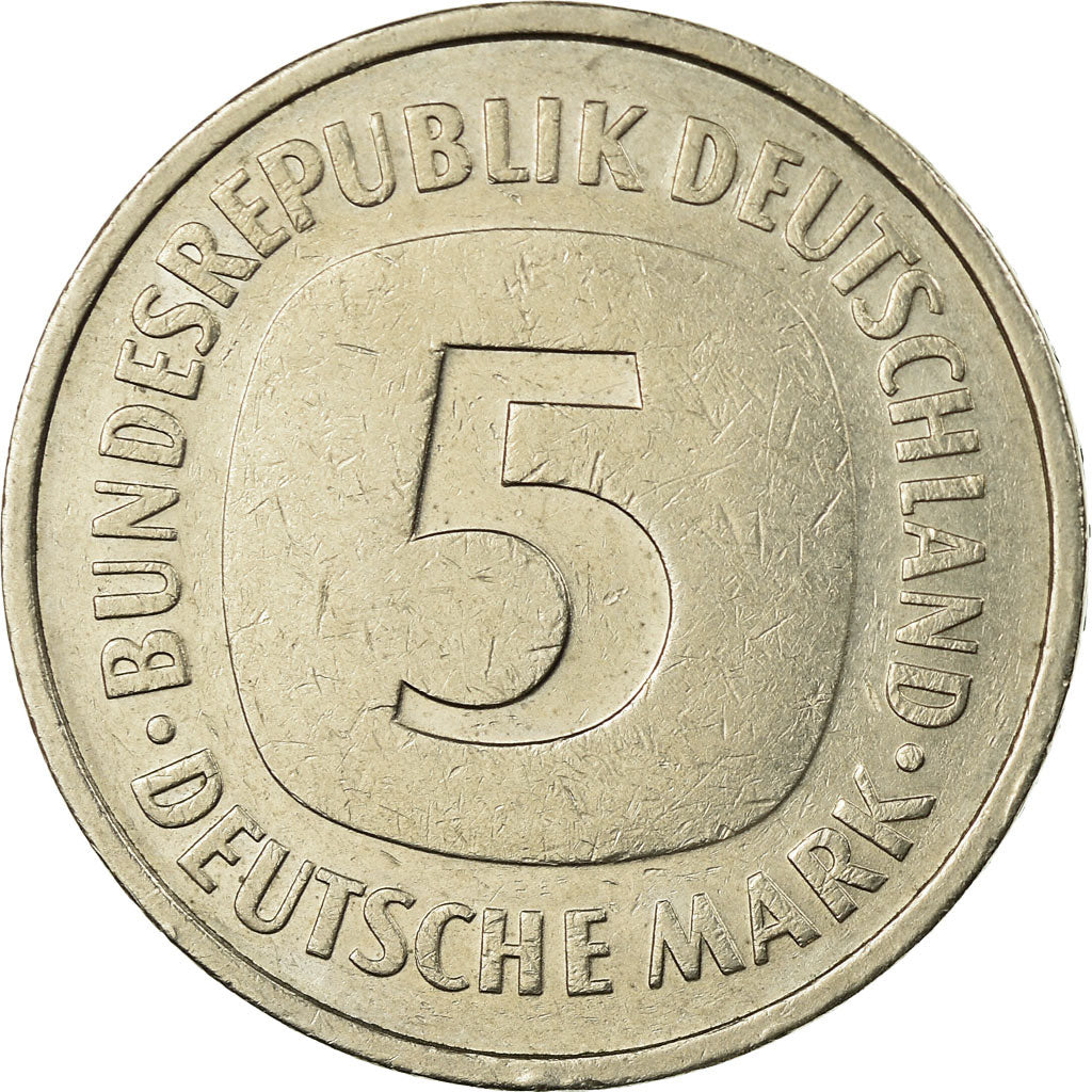 Moneta, GERMANIA - REPUBBLICA FEDERALE, 5 Mark, 1985, Munich, MB+, Nichel