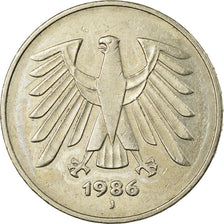 Coin, GERMANY - FEDERAL REPUBLIC, 5 Mark, 1986, Hamburg, EF(40-45)