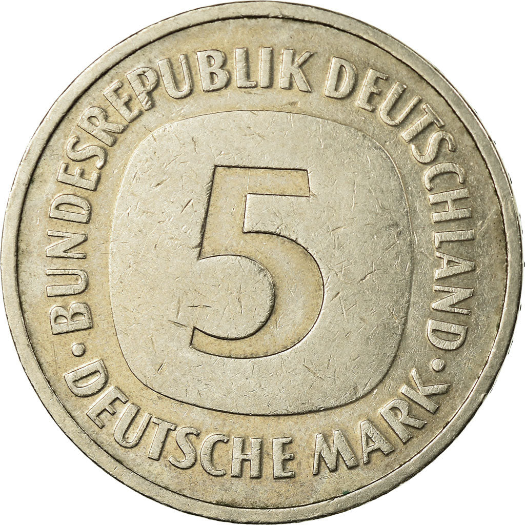 Coin, GERMANY - FEDERAL REPUBLIC, 5 Mark, 1987, Munich, EF(40-45), Copper-Nickel
