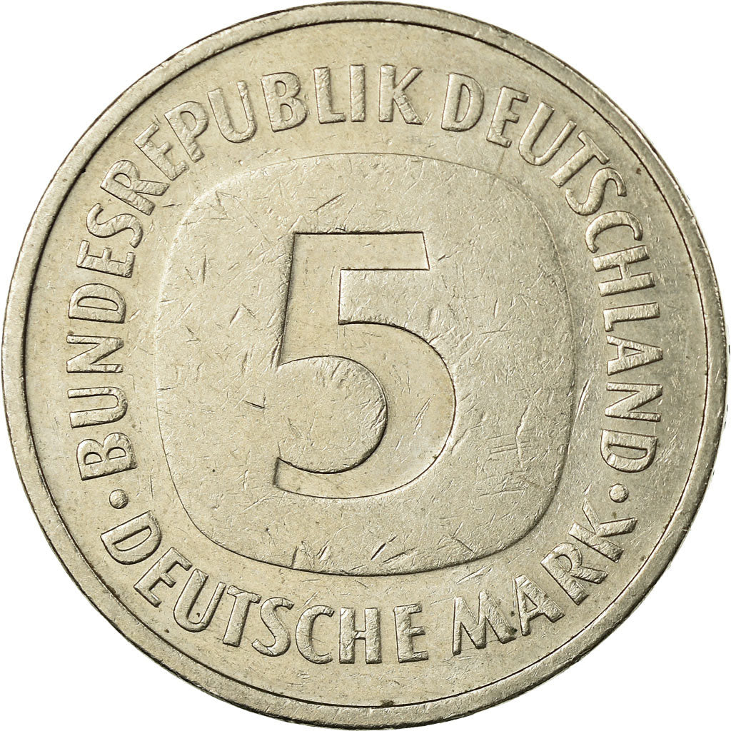 Coin, GERMANY - FEDERAL REPUBLIC, 5 Mark, 1987, Karlsruhe, EF(40-45)