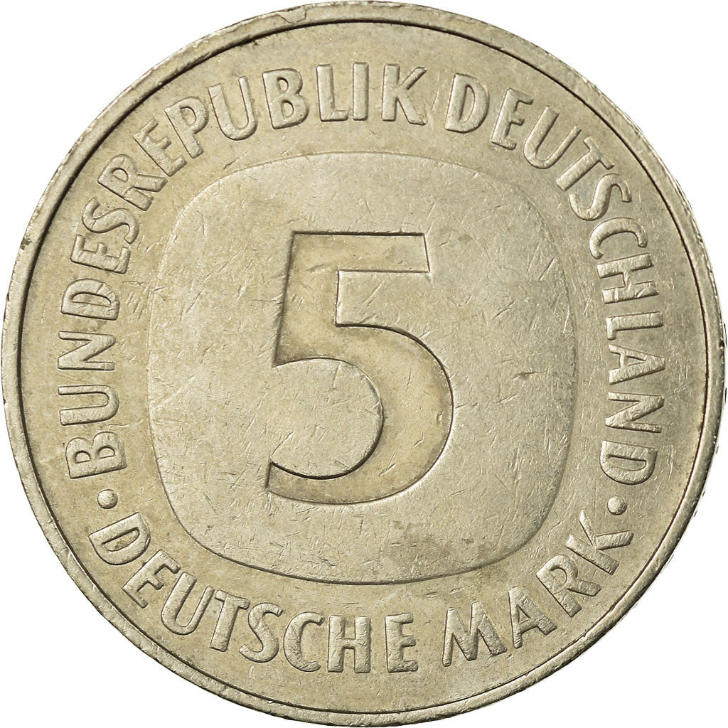 Coin, GERMANY - FEDERAL REPUBLIC, 5 Mark, 1987, Hamburg, EF(40-45)