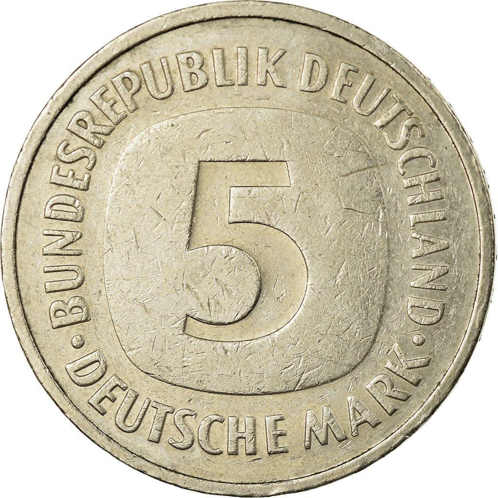 Coin, GERMANY - FEDERAL REPUBLIC, 5 Mark, 1987, Stuttgart, EF(40-45)