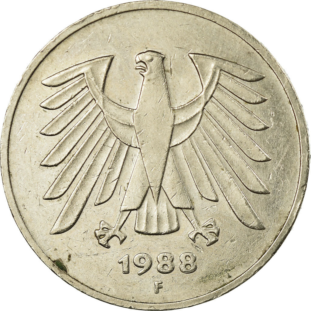 Coin, GERMANY - FEDERAL REPUBLIC, 5 Mark, 1988, Stuttgart, EF(40-45)