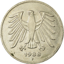 Coin, GERMANY - FEDERAL REPUBLIC, 5 Mark, 1988, Stuttgart, EF(40-45)