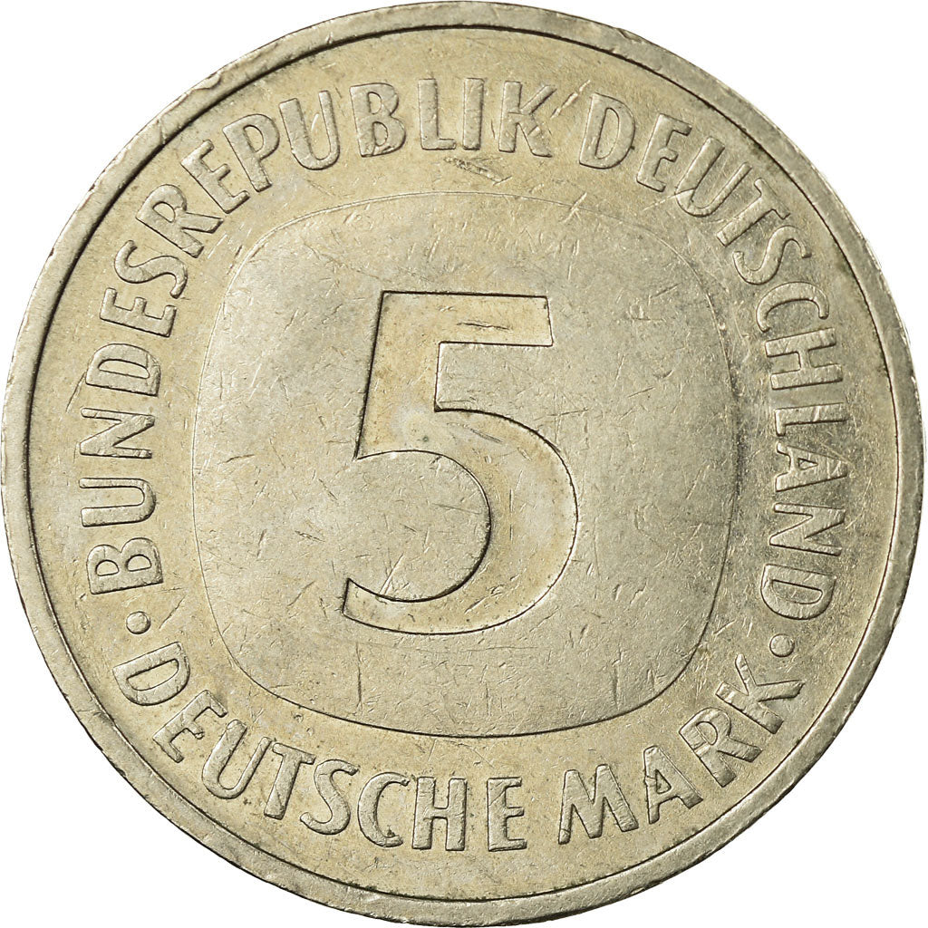 Coin, GERMANY - FEDERAL REPUBLIC, 5 Mark, 1989, Karlsruhe, EF(40-45)