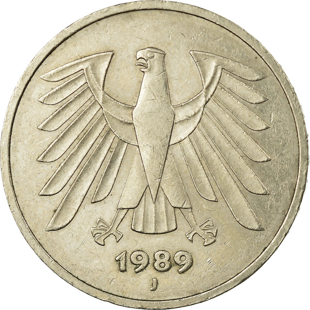 Monnaie, République fédérale allemande, 5 Mark, 1989, Hamburg, TTB