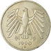 Moeda, ALEMANHA - REPÚBLICA FEDERAL, 5 Mark, 1990, Munich, EF(40-45), Níquel