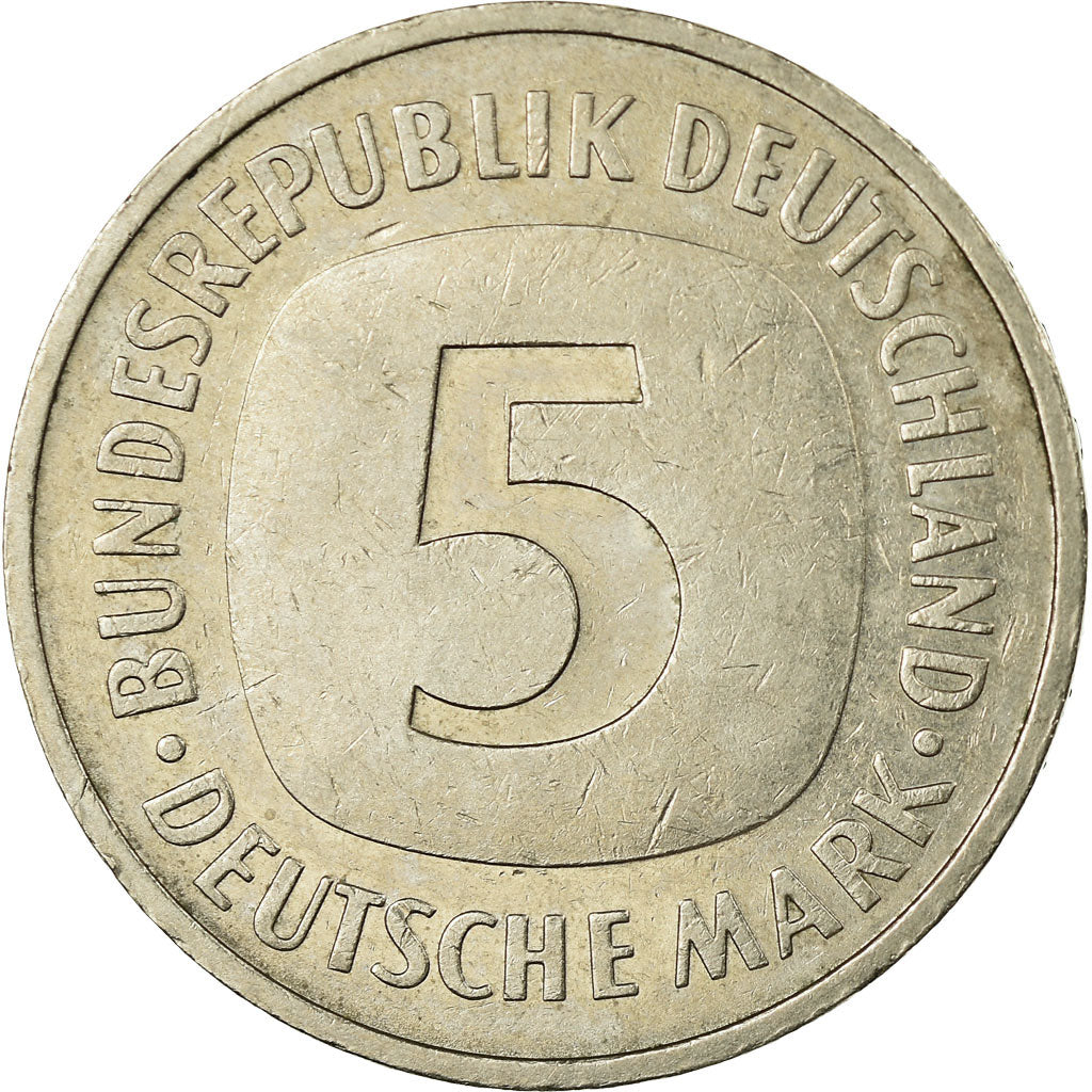 Moeda, ALEMANHA - REPÚBLICA FEDERAL, 5 Mark, 1990, Munich, EF(40-45), Níquel