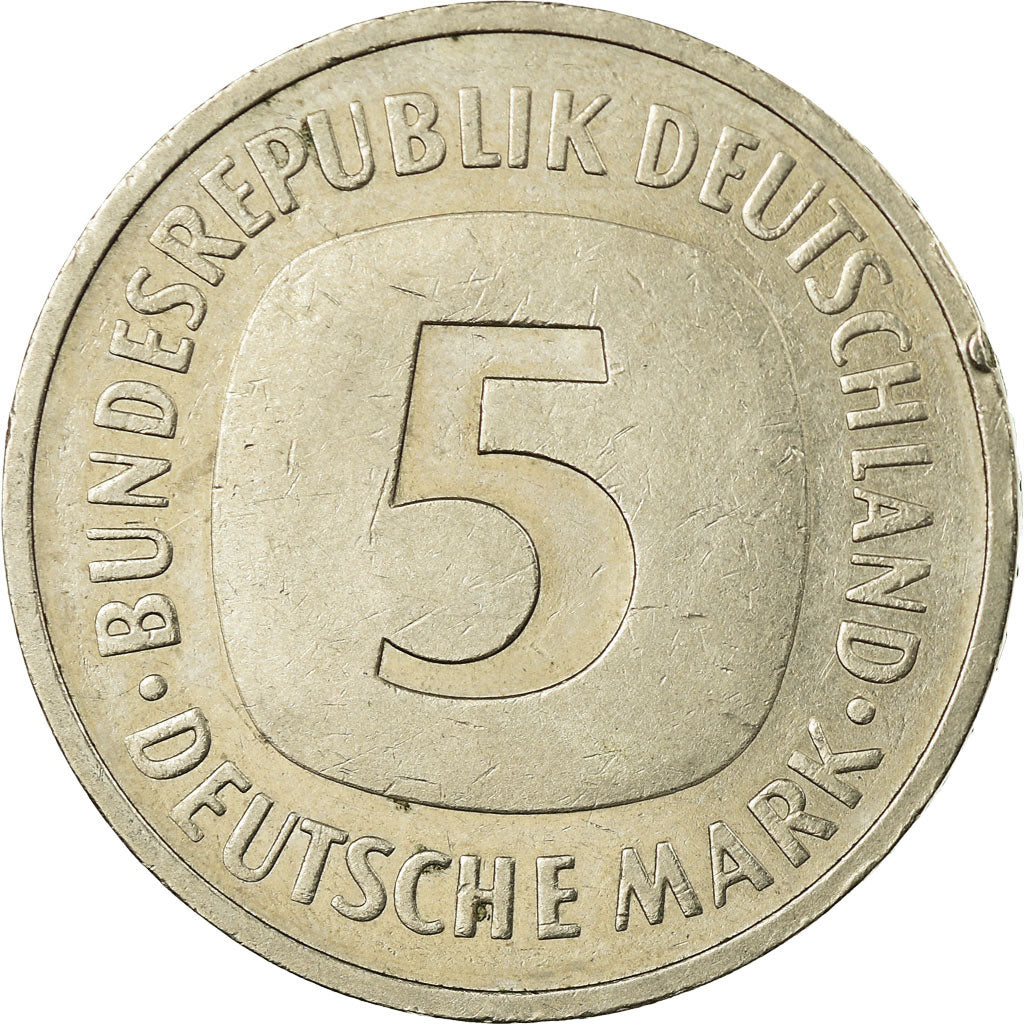 Coin, GERMANY - FEDERAL REPUBLIC, 5 Mark, 1990, Hamburg, EF(40-45)