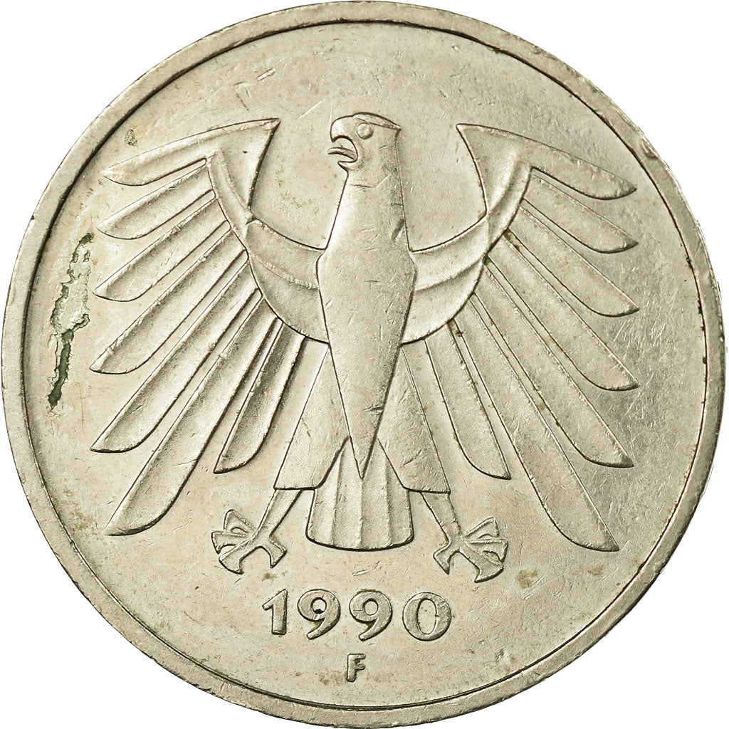 Coin, GERMANY - FEDERAL REPUBLIC, 5 Mark, 1990, Stuttgart, EF(40-45)