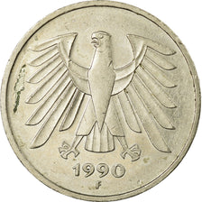 Coin, GERMANY - FEDERAL REPUBLIC, 5 Mark, 1990, Stuttgart, EF(40-45)