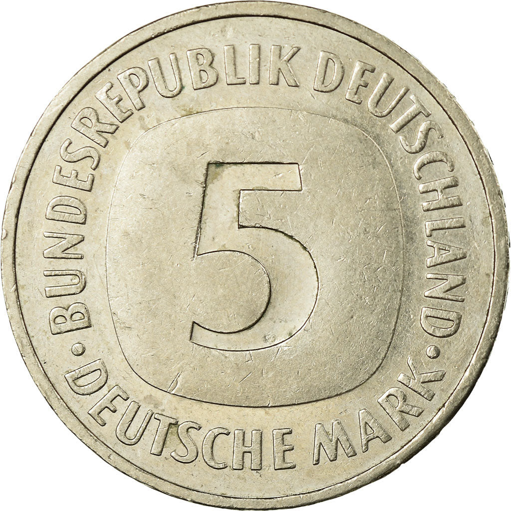 Coin, GERMANY - FEDERAL REPUBLIC, 5 Mark, 1990, Stuttgart, EF(40-45)