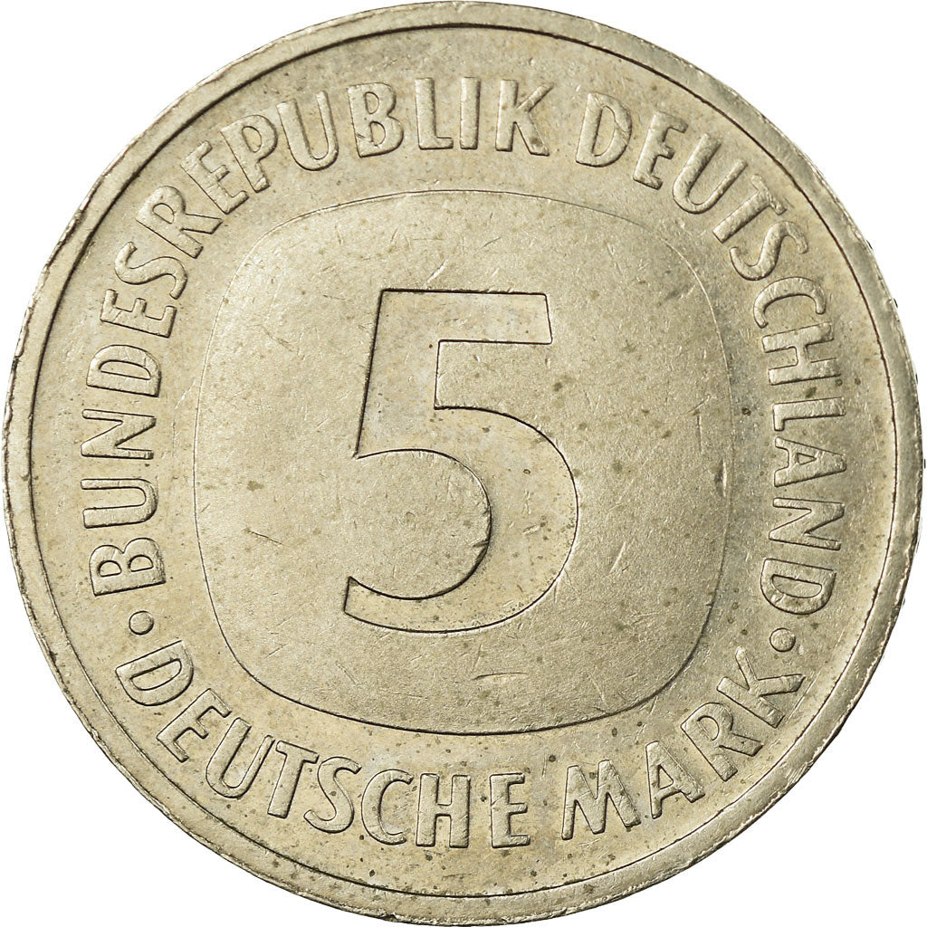 Coin, GERMANY - FEDERAL REPUBLIC, 5 Mark, 1990, Karlsruhe, EF(40-45)