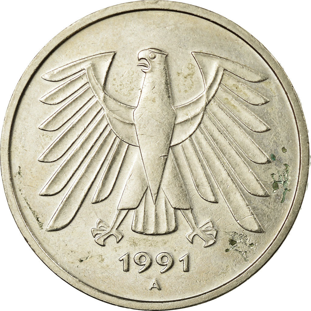 Coin, GERMANY - FEDERAL REPUBLIC, 5 Mark, 1991, Berlin, EF(40-45), Copper-Nickel