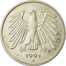 Coin, GERMANY - FEDERAL REPUBLIC, 5 Mark, 1991, Berlin, EF(40-45), Copper-Nickel